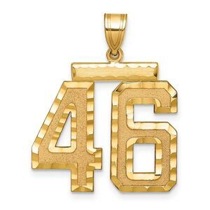 14k Yellow Gold, Varsity Collection, Large D/C Pendant Number 46